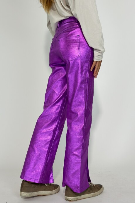 PANTALON METALIZADO AMARANTO Violeta