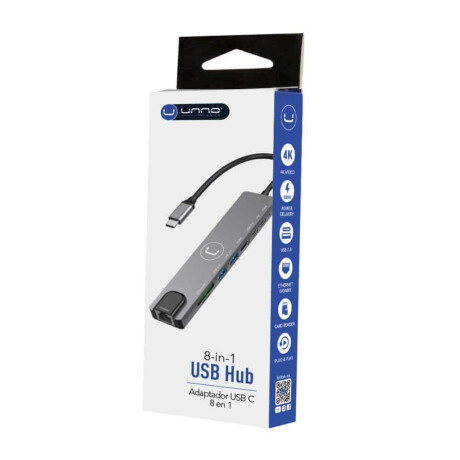 Hub Unno Tipo C 8 en 1 Usb 3.0 Hdmi Ethernet 001