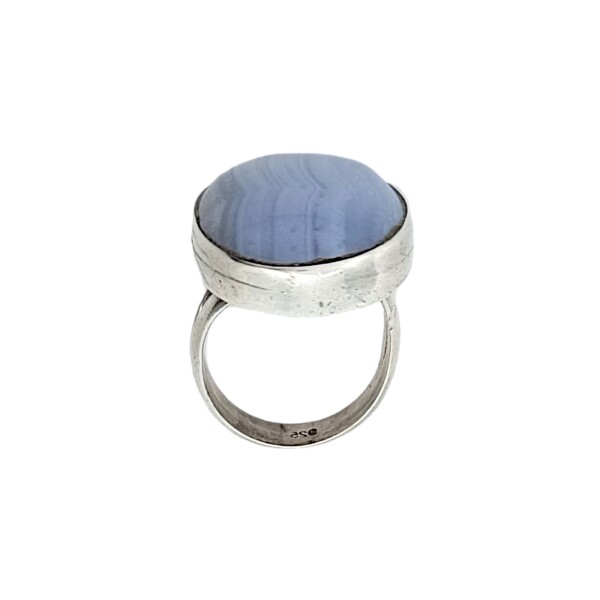 Anillo Oval-Plata 925-Piedra Blue Light Agata-AN3100 conpiedra