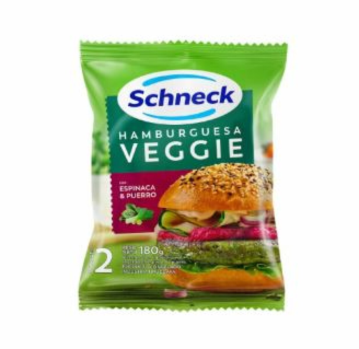 Hamburguesa Veggie Espinaca y Puerro Schneck X2 Unidades 