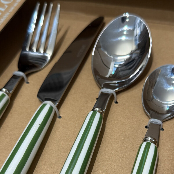 Set Cubiertos Rayas 6 personas l verde Set Cubiertos Rayas 6 personas l verde