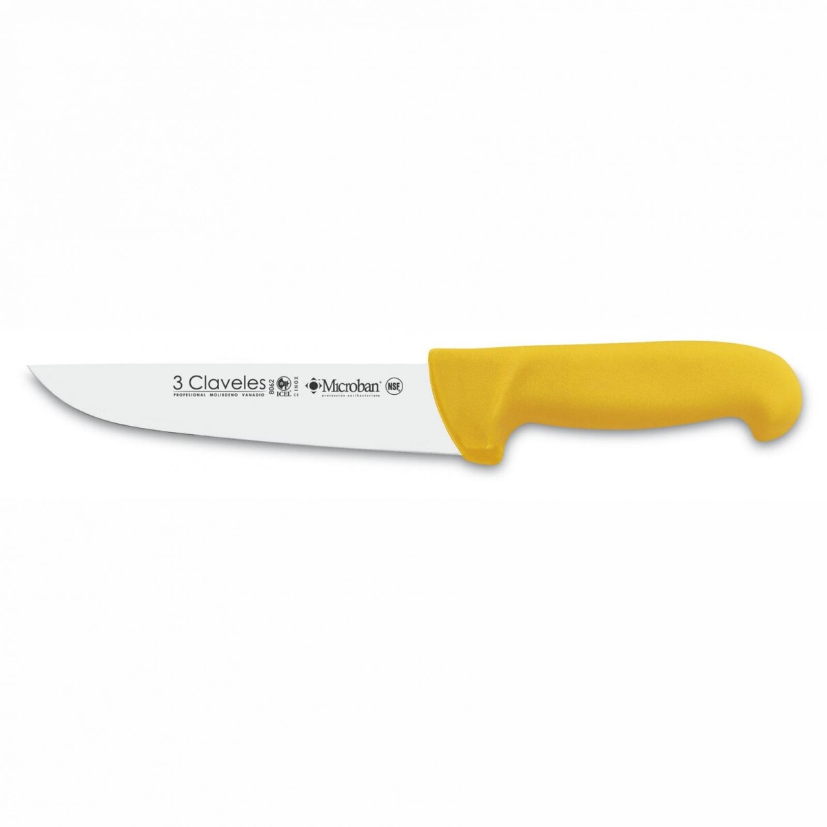 Cuchillo 3 Claveles Carnicero 20cm REF1376 m/amarillo 