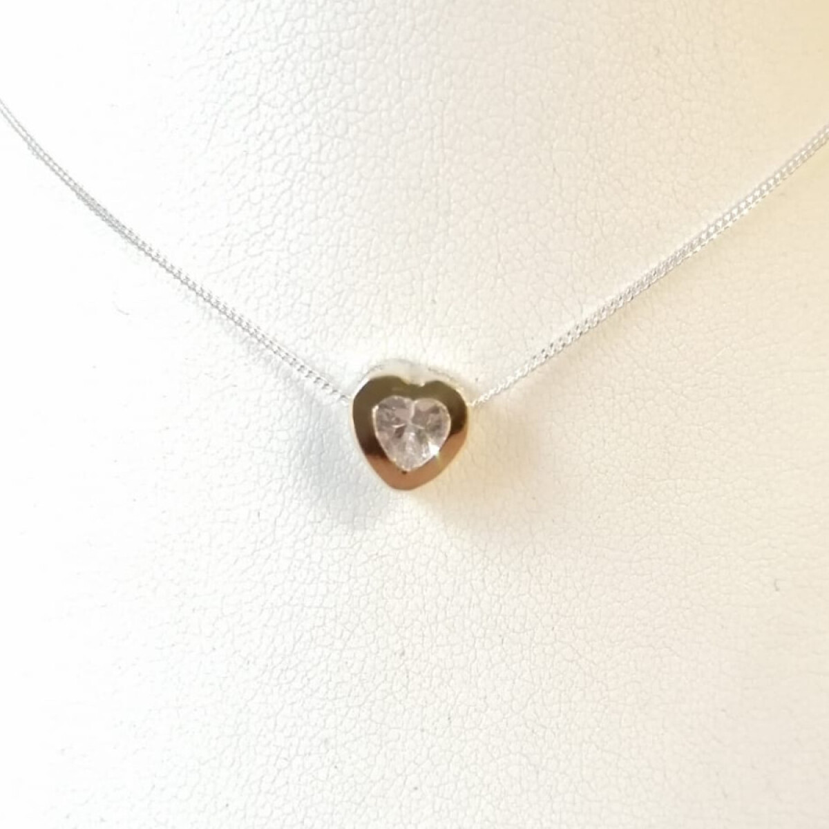 Conjunto cadena y colgante corazon con Zirconia 