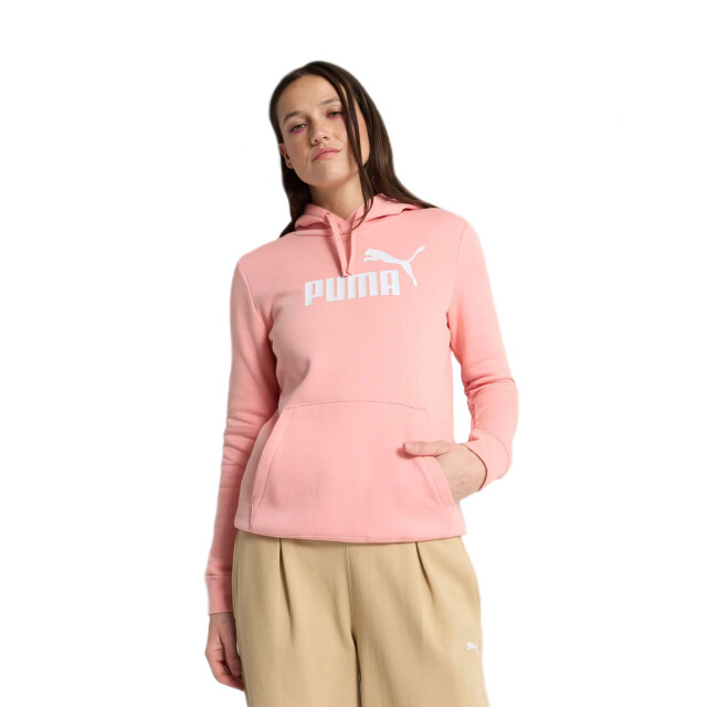Canguro de Mujer Puma Logo Hoodie FL Rosado Salmon