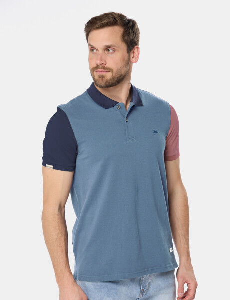 REMERA POLO COMBINADA PIQUÉ Piedra