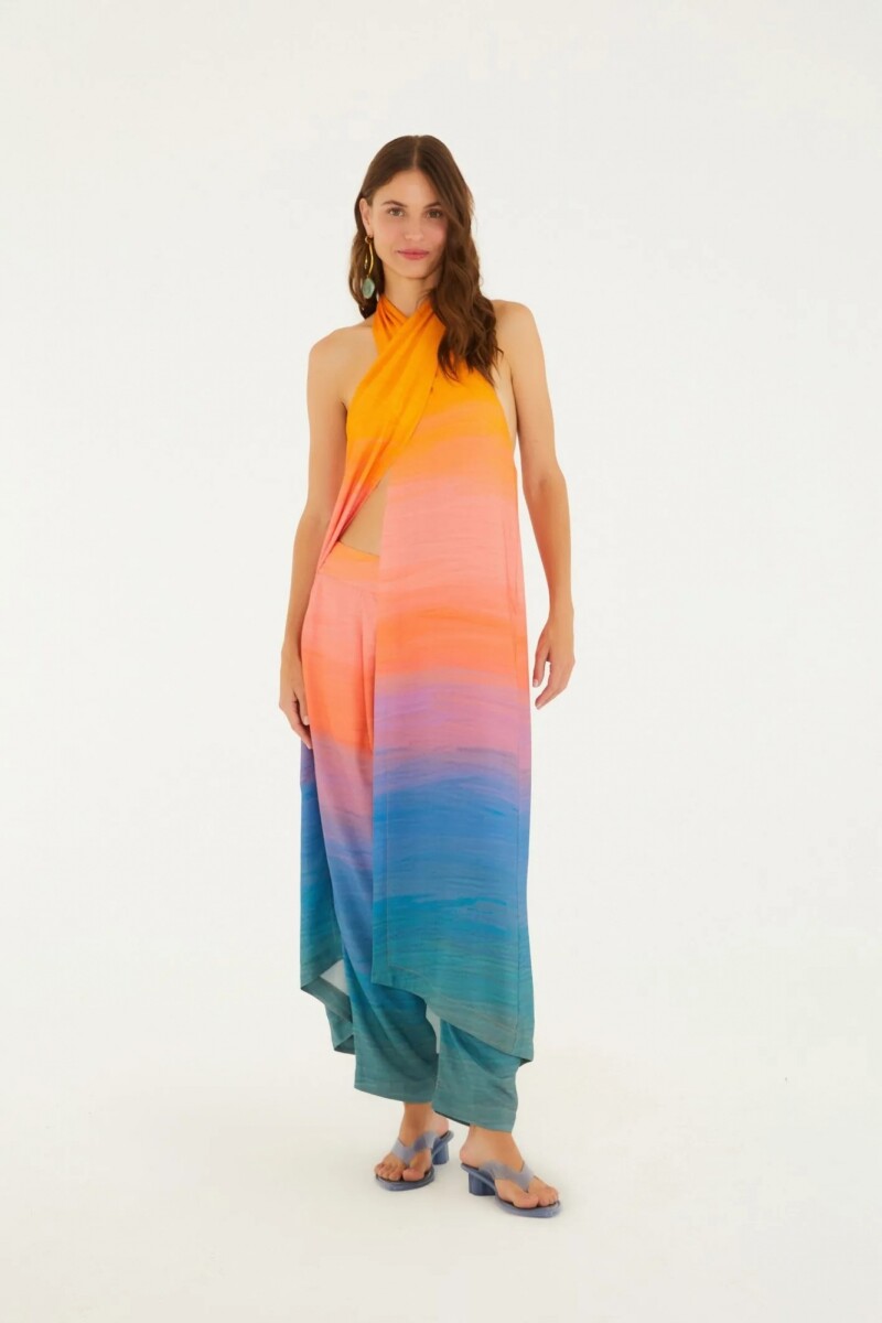 TOP CRUZADO LARGO Multicolor