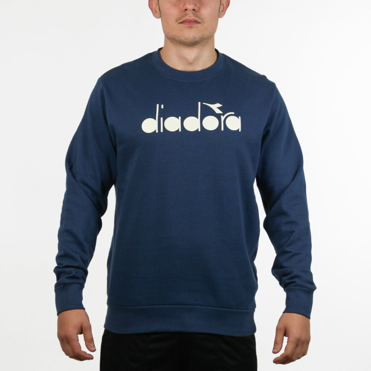 Diadora Men's Crew Sweater Print - Navy - Marino 