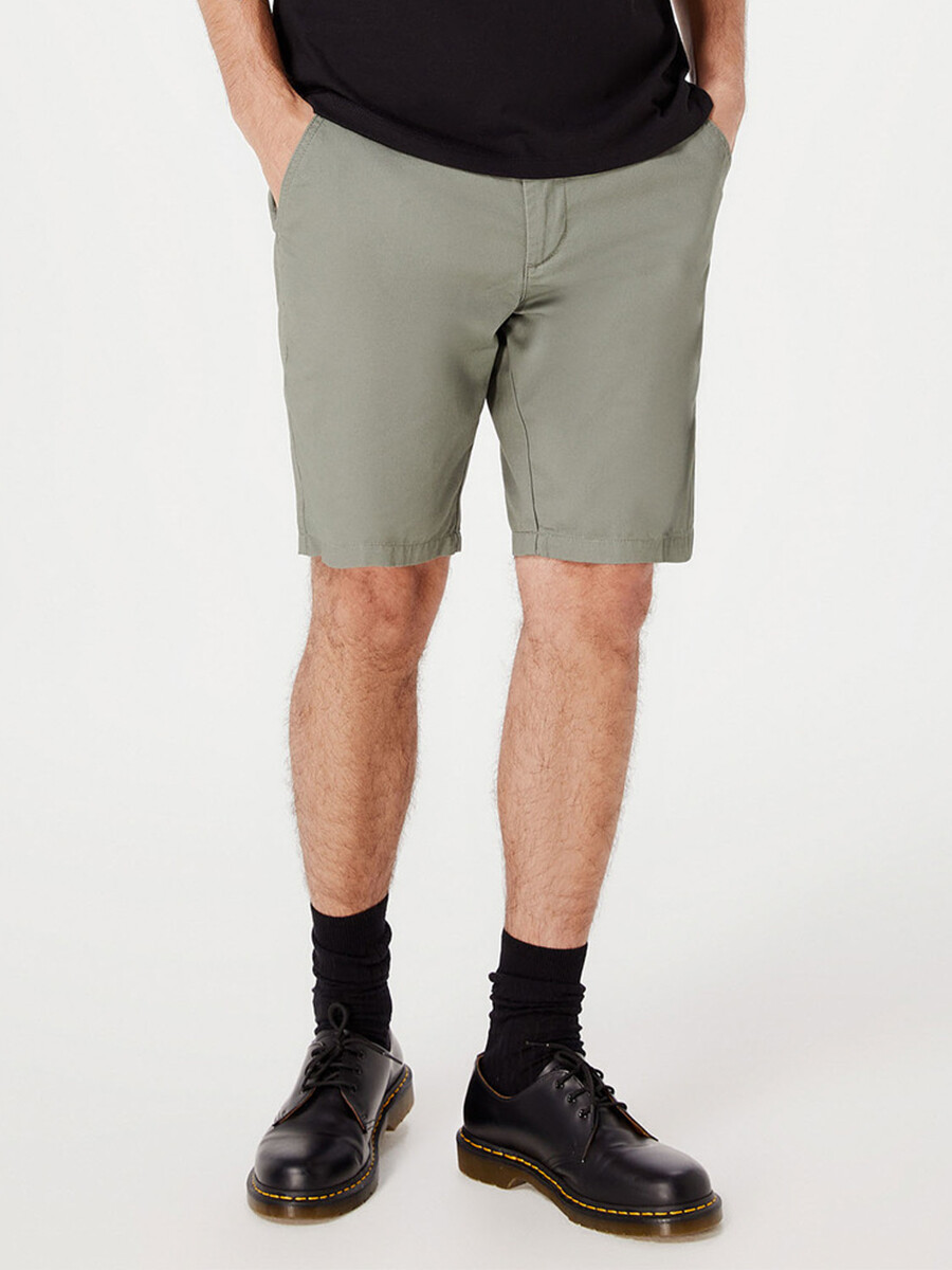 BERMUDA RECTA ESTILO CHINO EN LINHO - GRIS 