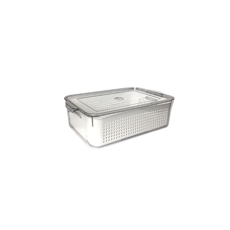 ORGANIZADOR ACRILICO CON TAPA Y CESTO 33,6X21,5X10,3CM Sin color