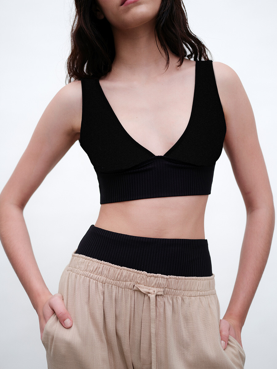 Top Liberdade – Bikini de tejido italiano con filtro UV+50 - Negro 