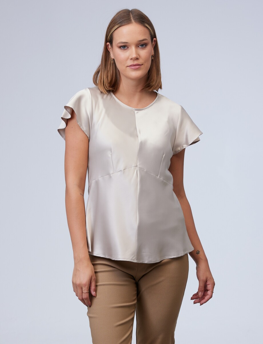 Blusa Saten - Beige 