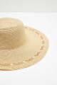 Sombrero con trenza decorativa crudo