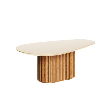 Mesa de Comedor Redonda Li­nea Manhattan Natural / Blanco