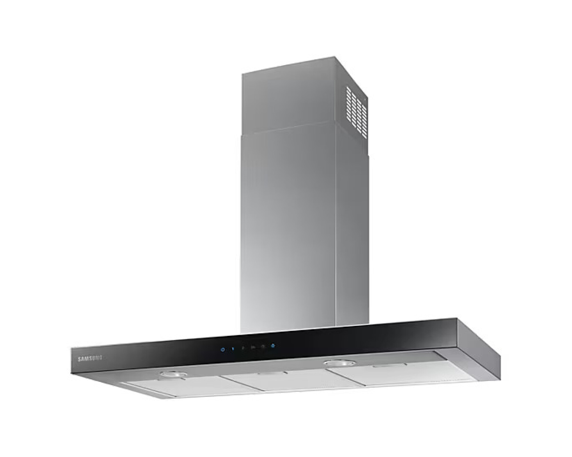Campana Samsung 90 cm Pared Acero Inox y Vidrio Negro Táctil