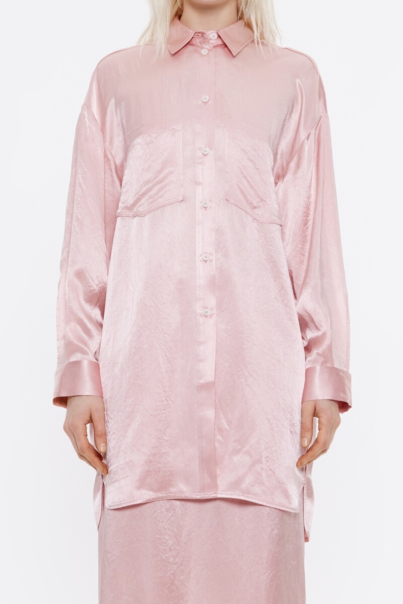 CAMISA OVERSIZE SATÉN Rosa