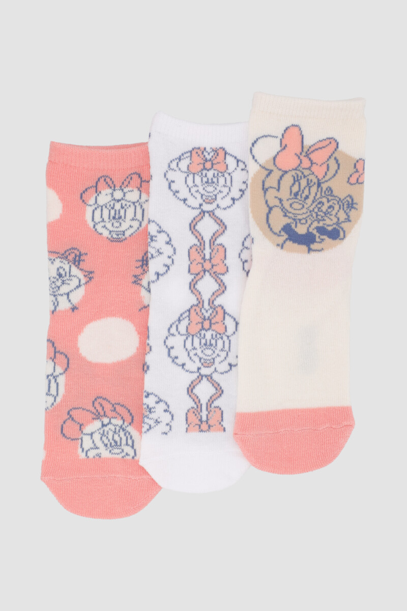 Medias bebe pack x 3 minnie Combinacion 1