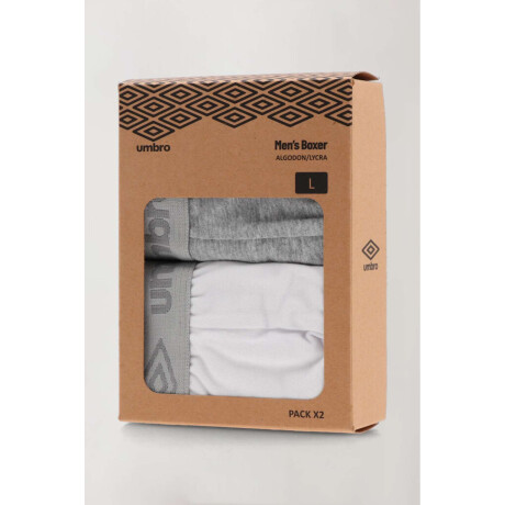 Pack x 2 boxer umbro algodón lycra Blanco
