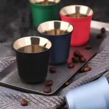 Taza pocillo de acero doble pared - 80ml Rojo