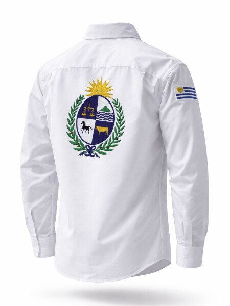 Camisa Criolla Caballero Escudo Nacional Blanca