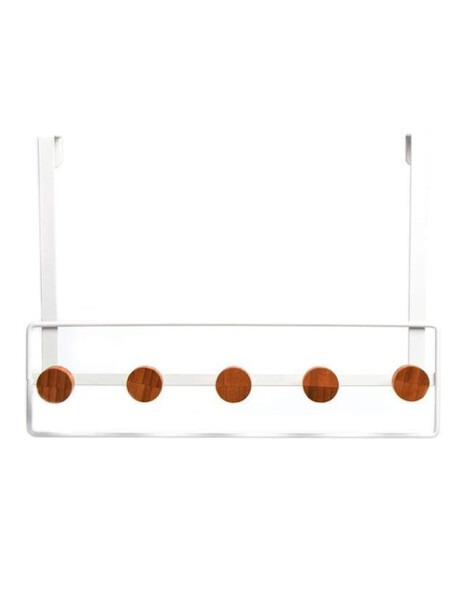 PERCHERO P/PUERTA 39x38CM 5 COLGADORES NATURAL/BCO. PERCHERO P/PUERTA 39x38CM 5 COLGADORES NATURAL/BCO.