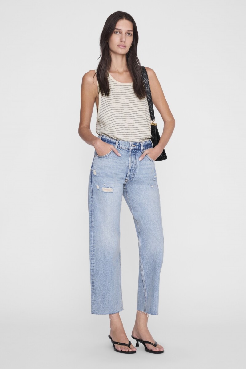 TOP JULIANN Striped Black
