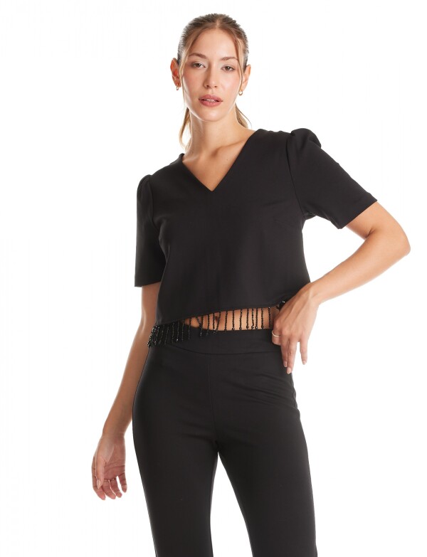 Blusa Noche Flecos NEGRO