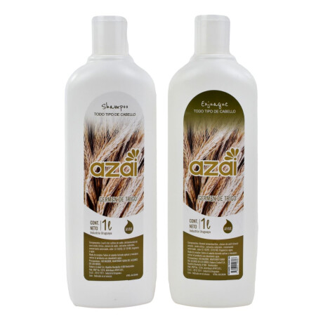 Pack Shampoo + Acondicionador germen de trigo AZAI 1l Pack Shampoo + Acondicionador germen de trigo AZAI 1l