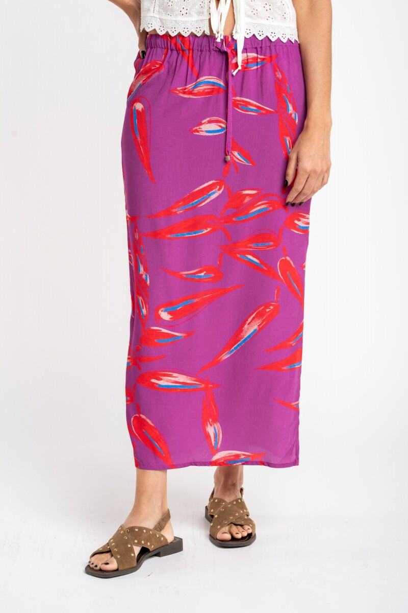 Falda Print Fucsia