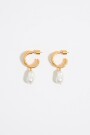 PENDIENTES ARO PERLA Blanco