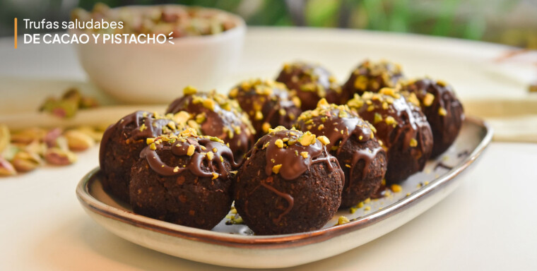 Trufas de cacao y pistacho: fáciles y riquísimas