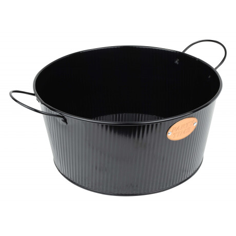 Balde de metal negro con asas para botellas 30x14cm Balde de metal negro con asas para botellas 30x14cm