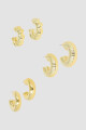 Set de aros con textura gold Oro fuerte