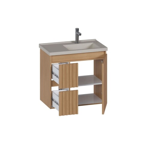 Mueble de baño suspendido Canela Jequitiba 60cm Mueble De Baño Suspendido Canela Jequitiba 60cm