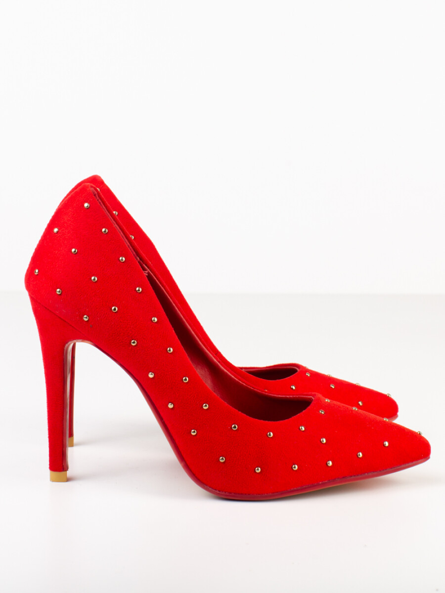 Stiletto con tachitas - Rojo 