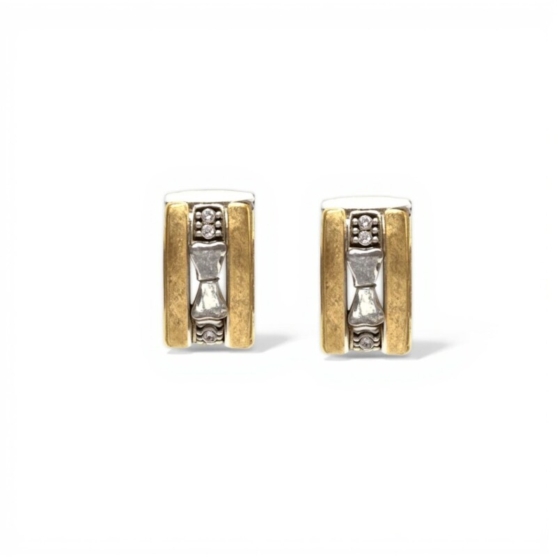Caravanas barra-Plata y oro-Zirconia-CA5147 conpiedra