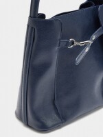 Bolso Bombonera Con Pliegues Laterales azul-marino