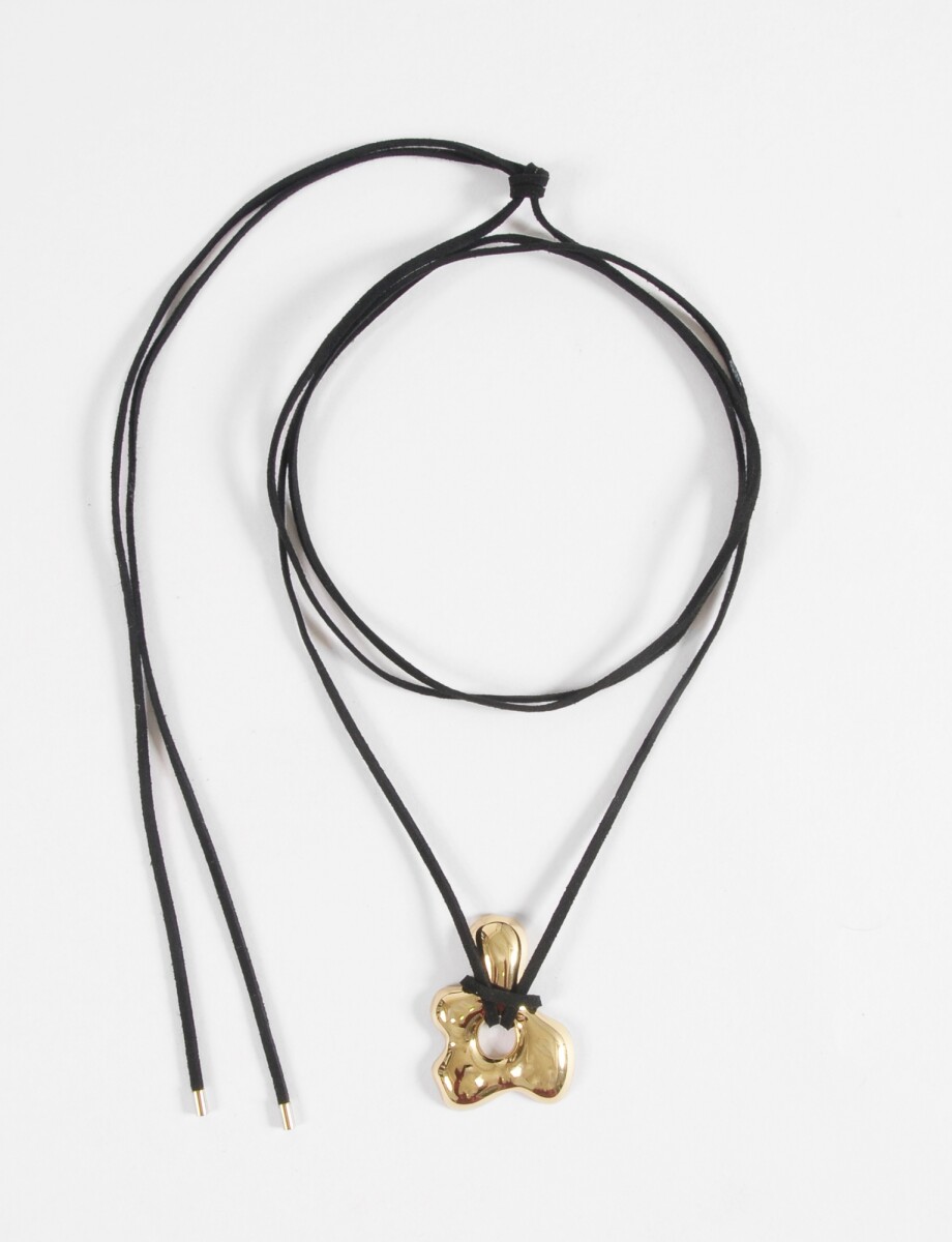 Collar cord dije flor acero - dorado 