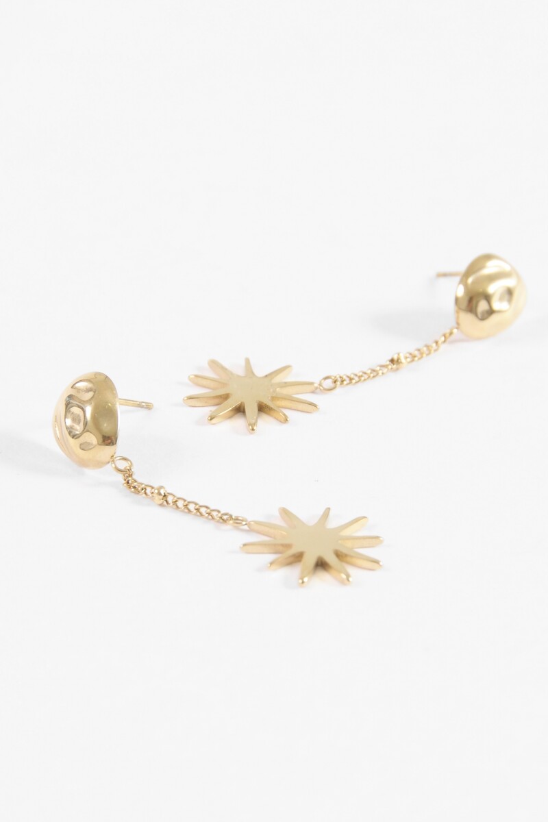 Caravanas largas sol dorado