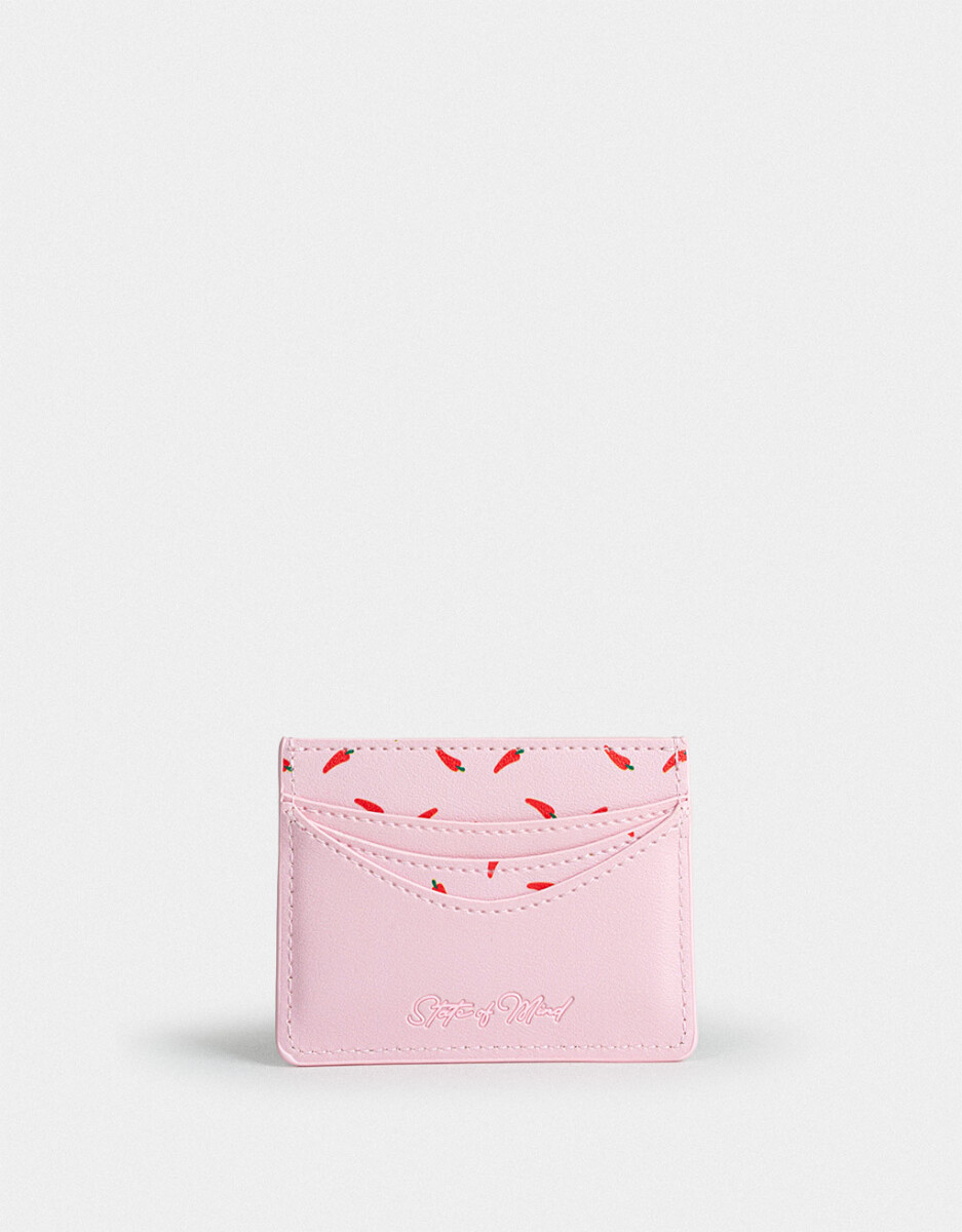 Tarjetero Cuerina Rosa 