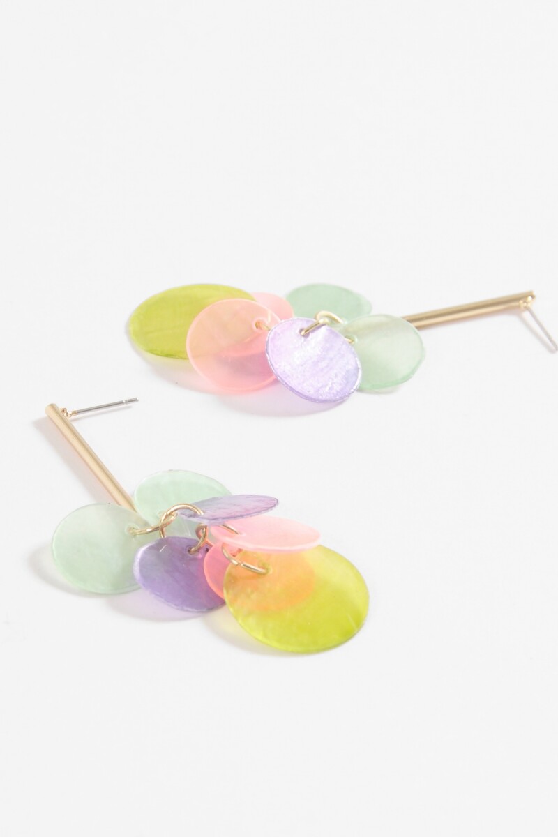 Caravanas largas dijes nácar multicolor