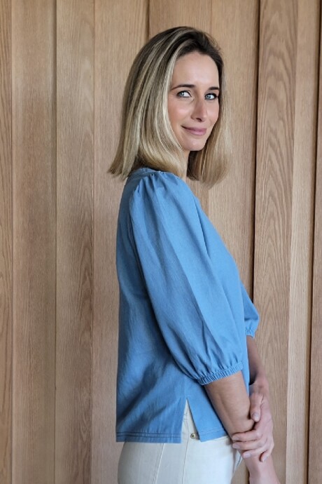 Remera Rose Denim Celeste