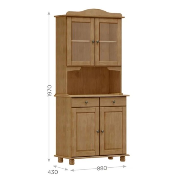 ARMARIO CRISTALERO 4 PUERTAS 2 CAJONES RUBI - FREIJO ARMARIO CRISTALERO 4 PUERTAS 2 CAJONES RUBI - FREIJO