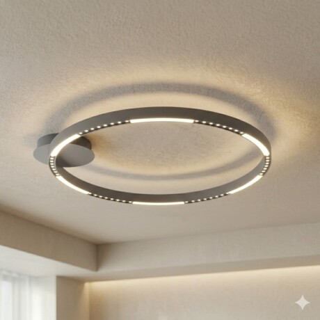 Plafón LED Diseño anillo multi luz negro, Dimerizable 32W 60CM Plafón LED Diseño anillo multi luz negro, Dimerizable 32W 60CM