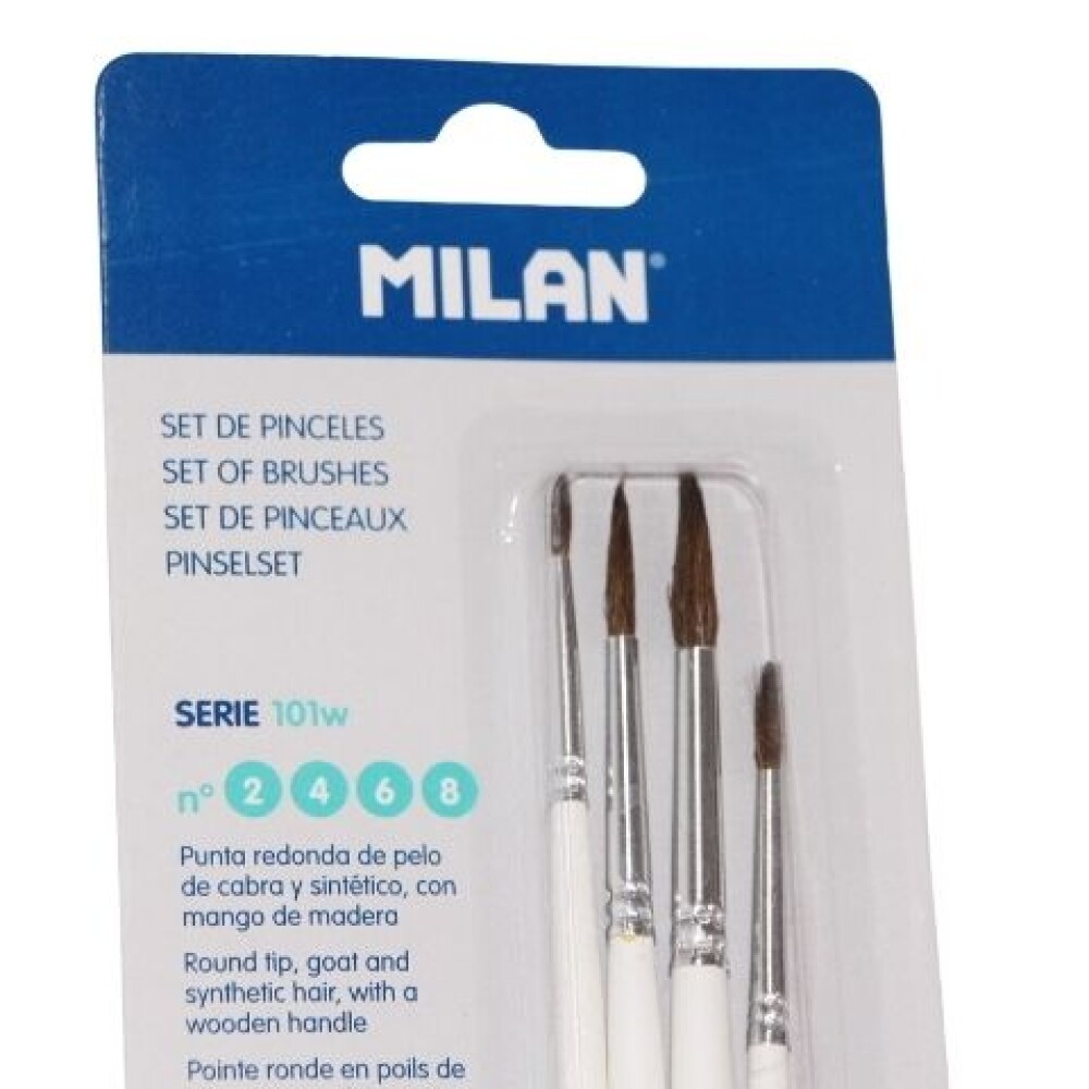 PINCELES MILAN SERIE 101W TAMAÑO Nº 2, 4, 6 Y 8 PINCELES MILAN SERIE 101W TAMAÑO Nº 2, 4, 6 Y 8