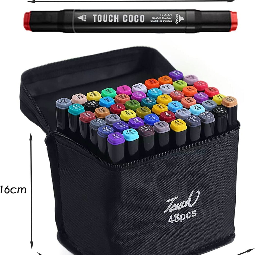 Set De Marcadores Drypens x48 Doble Punta Con Estuche Set De Marcadores Drypens x48 Doble Punta Con Estuche