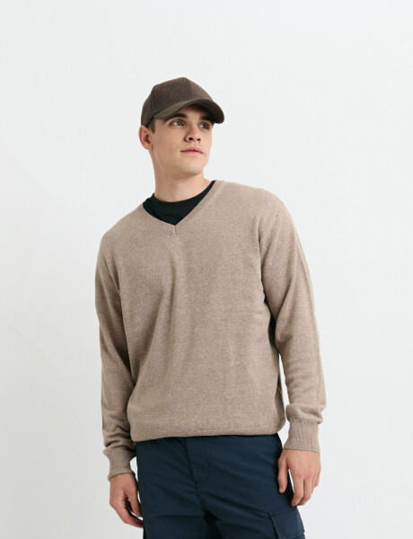 470985 SWEATER HARRINGTON LABEL Tostado
