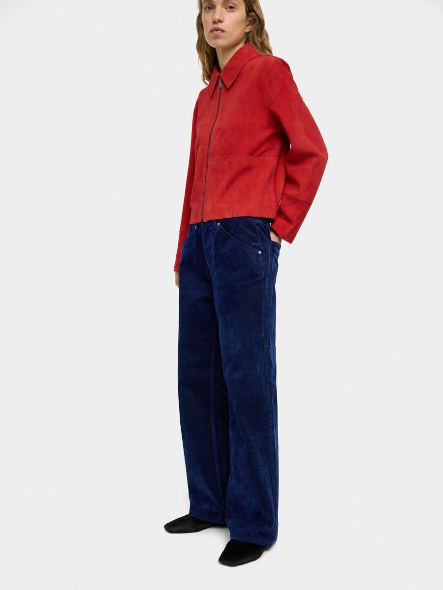Pantalón Vaquero Efecto Terciopelo azul