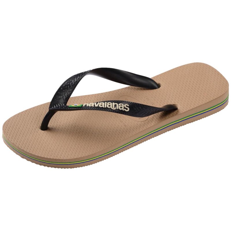 Sandalias Havaianas Brasil Logo Hombre Oro Rosa Negro