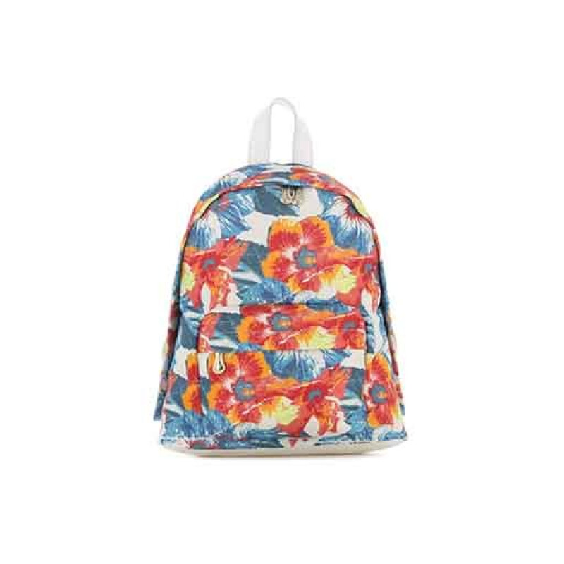 Mochila Miss Carol PAPAYA estampada Rojo - Blanco - Azul Marino