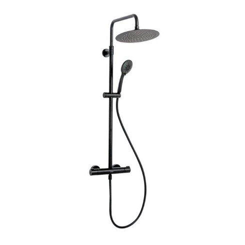 GRIFERIA BARRAL DUCHA TERMOSTATICO NEGRO MATE LINEA AGORA NEGRO